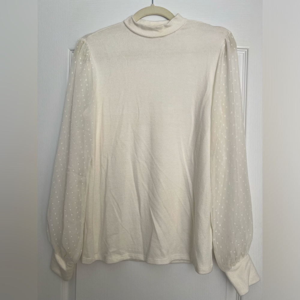 Sheer sleeved sweater top